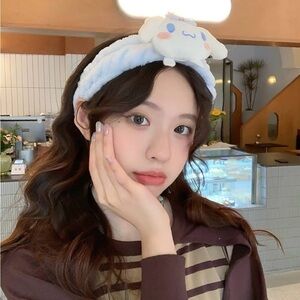 New! 2 Pcs Sanrio Cinnamoroll & Kuromi Spa Headband Set - Kawaii Face Washing